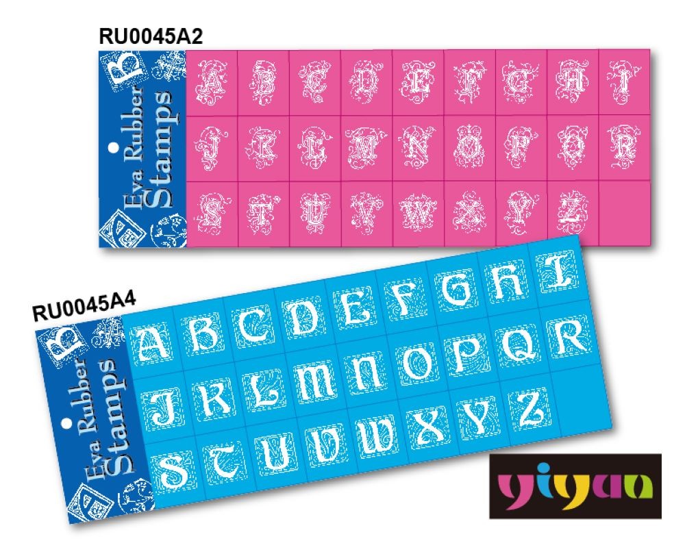 RU0045A特殊花樣文字母橡皮印章 特殊字母造型印章