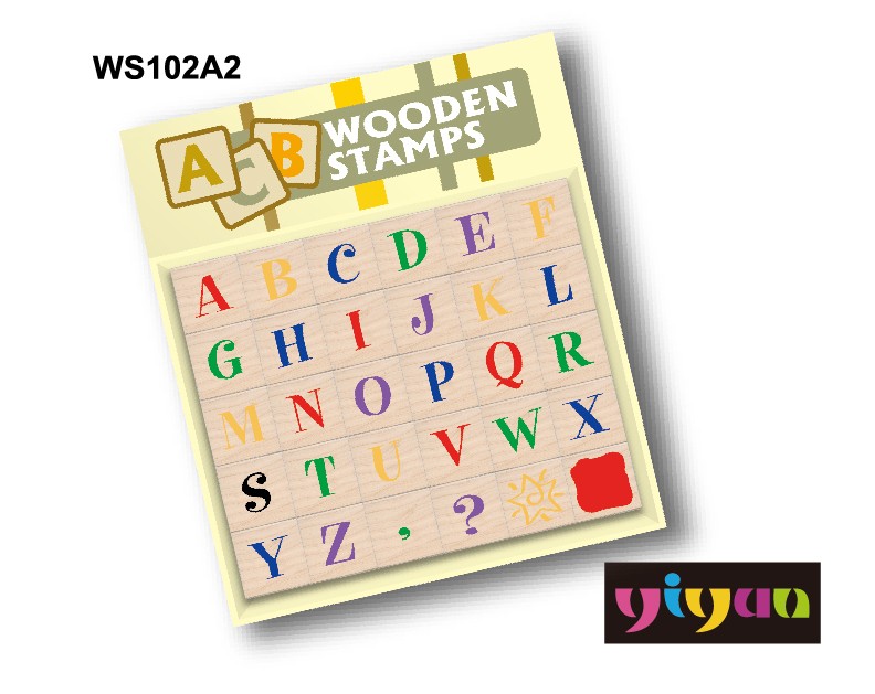 WS102A2 木製印章 英文字母印章