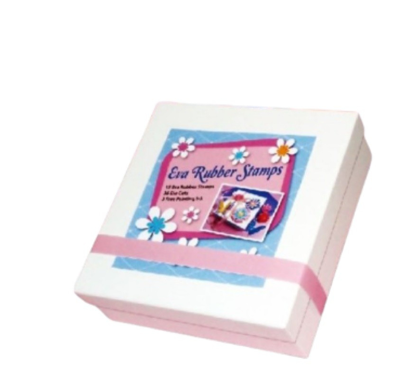 RU0048DIY禮物盒橡皮印章組 造型紙卡＋印章＋印台組
