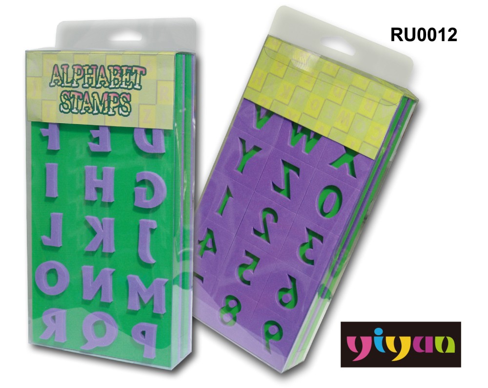 RU0012彩色英文大寫字母數字印章 橡皮印章