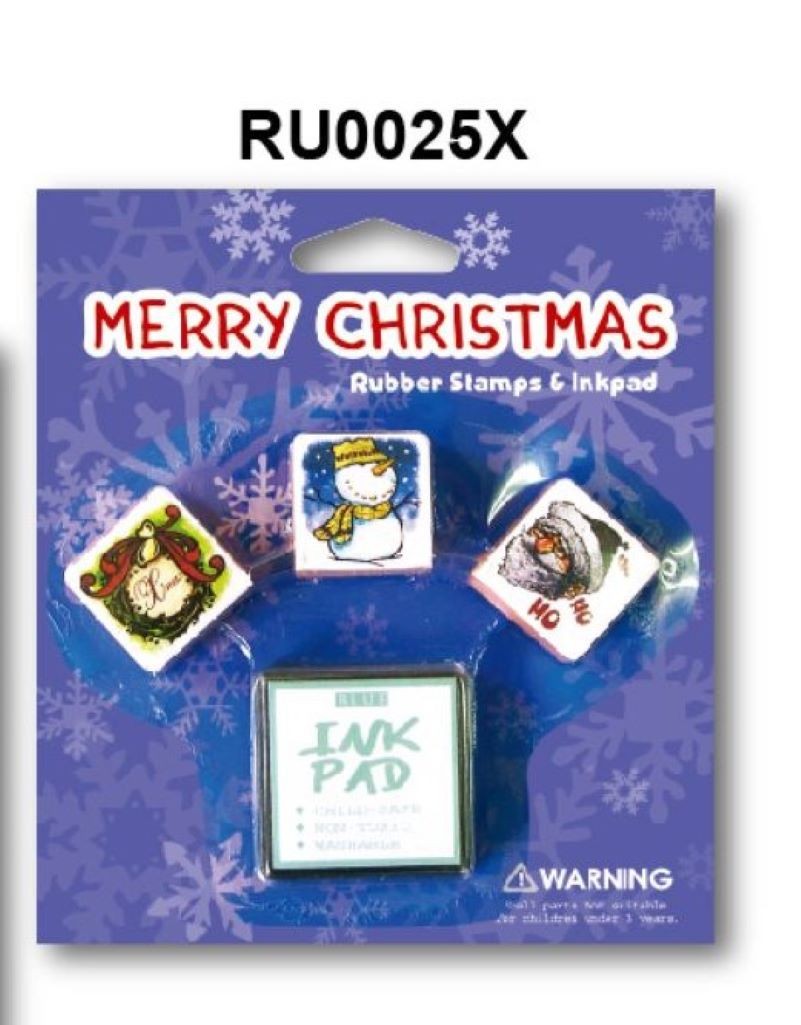RU0025橡皮印章聖誕文字圖騰
